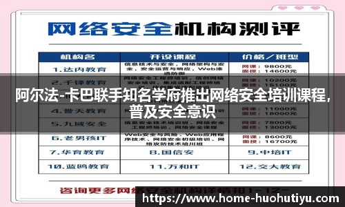 阿尔法-卡巴联手知名学府推出网络安全培训课程，普及安全意识